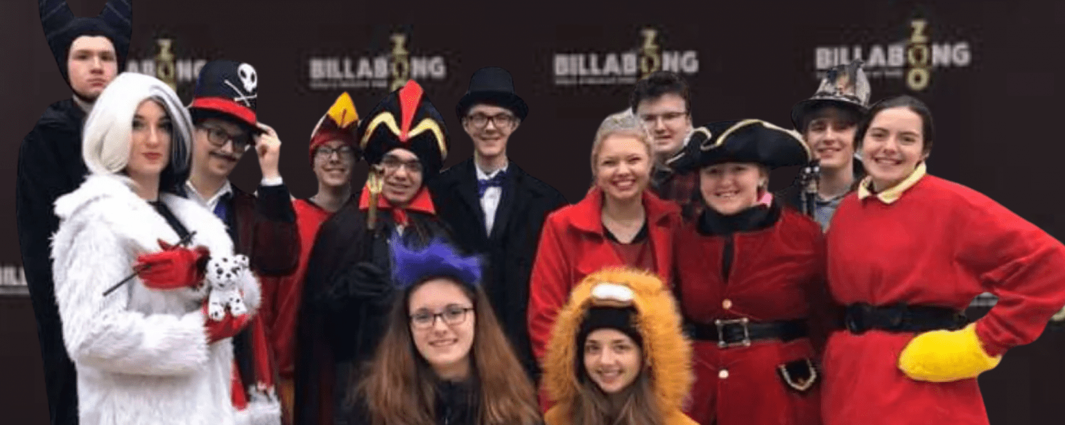 Group of Disney trivia players in costume